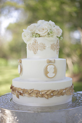 The great thing about this gold-detailed cake is that it reflects another time period but is still totally appropriate for a modern-day wedding.
Photo by Shane Snider Photography via Style Me Pretty
The great thing about this gold-detailed cake is that it reflects another time period but is still totally appropriate for a modern-day wedding.
Photo by Shane Snider Photography via Style Me Pretty