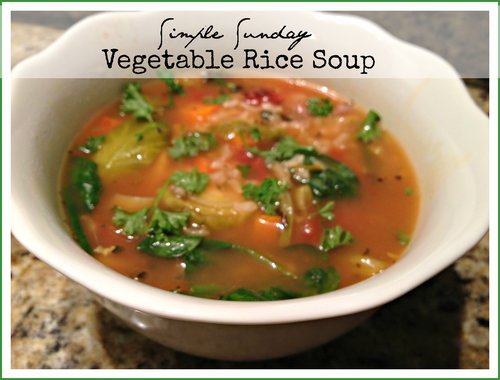 Simple Sunday Vegetable Rice Soup