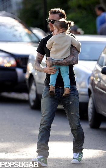 Harper Beckham Smiles Big in London With Dad David Harper Beckham Smiles Big in London With Dad David
