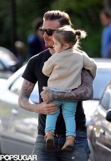 Harper Beckham Smiles Big in London With Dad David Harper Beckham Smiles Big in London With Dad David