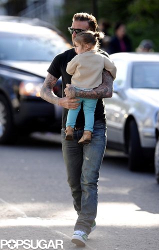 Harper Beckham Smiles Big in London With Dad David Harper Beckham Smiles Big in London With Dad David