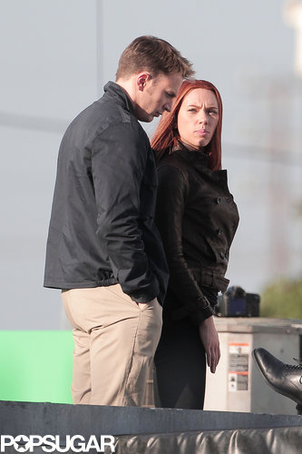 Scarlett Kicks Captain America Filming Into High Gear With Chris Evans Scarlett Kicks Captain America Filming Into High Gear With Chris Evans