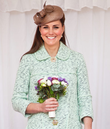 Attending the National Review of Queen's Scouts at Windsor Castle earlier this year, Kate looked stunning in a mint ensemble. She wore her classic blowout straight, with it pinned half up underneath her fascinator.
Attending the National Review of Queen's Scouts at Windsor Castle earlier this year, Kate looked stunning in a mint ensemble. She wore her classic blowout straight, with it pinned half up underneath her fascinator.
