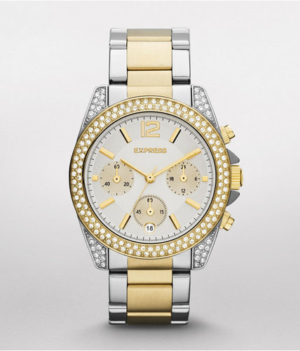 Pave Embellished Chronograph Bracelet Watch