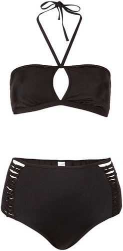 Black Strap Knot Cage Bikini