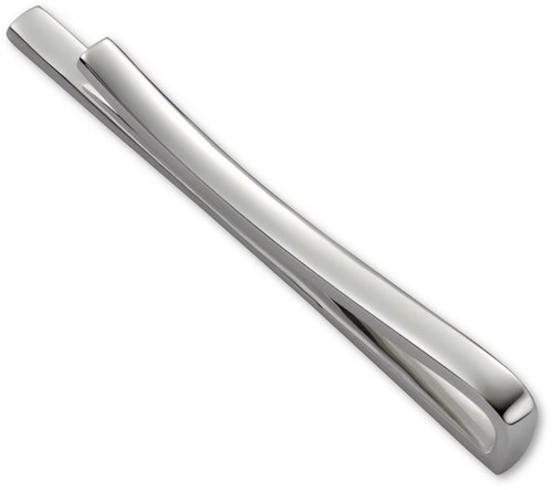 Bevelled silver tie bar