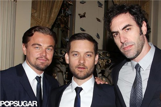 Leonardo DiCaprio and Tobey Maguire chatted with Sacha Baron Cohen.
Leonardo DiCaprio and Tobey Maguire chatted with Sacha Baron Cohen.