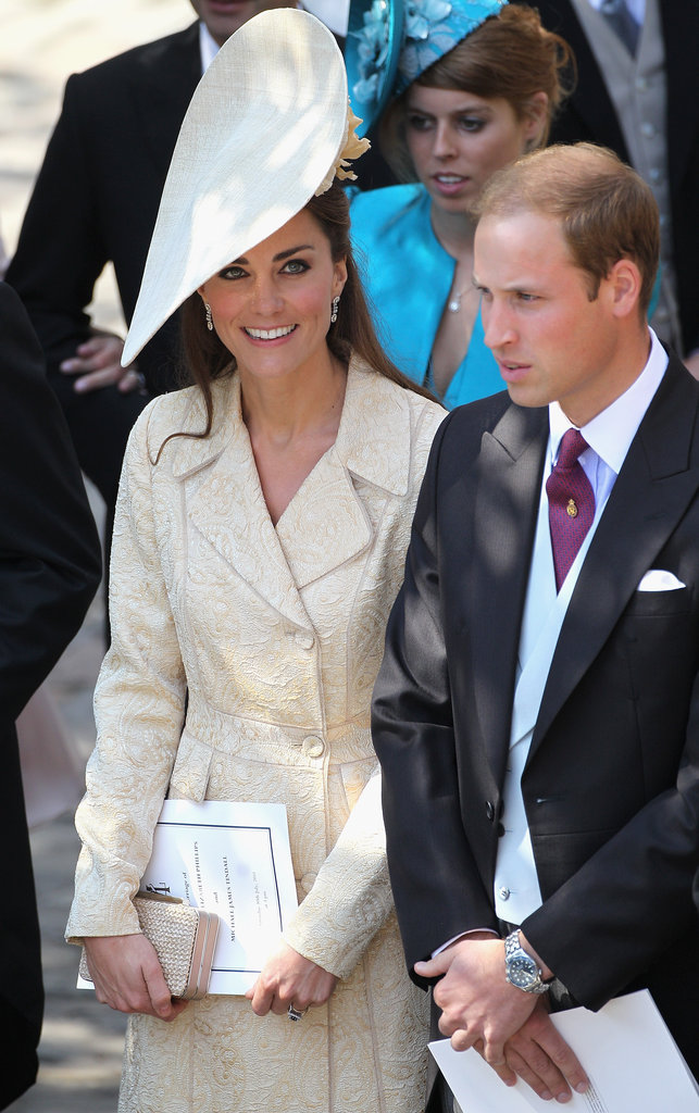 Kate Middleton put her best hat forward with Prince William at Zara Phillips and Mike Tindall's wedding in Edinburgh, Scotland, in July 2011.
Kate Middleton put her best hat forward with Prince William at Zara Phillips and Mike Tindall's wedding in Edinburgh, Scotland, in July 2011.