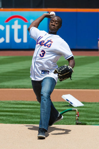 In April, Don Cheadle threw the premiere pitch at the New York Mets game.
In April, Don Cheadle threw the premiere pitch at the New York Mets game.