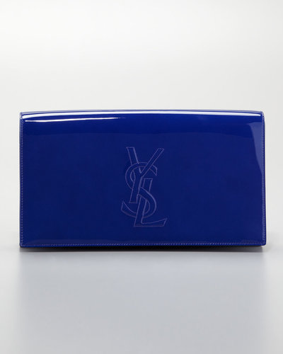 Saint Laurent Belle du Jour Large Clutch Bag, Blue