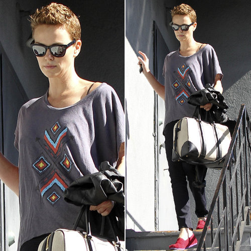 Charlize Theron left an LA dance studio donning an aztec-print tee, red slip-ons, and these Wintermute Westward Leanings ($150).
Charlize Theron left an LA dance studio donning an aztec-print tee, red slip-ons, and these Wintermute Westward Leanings ($150).