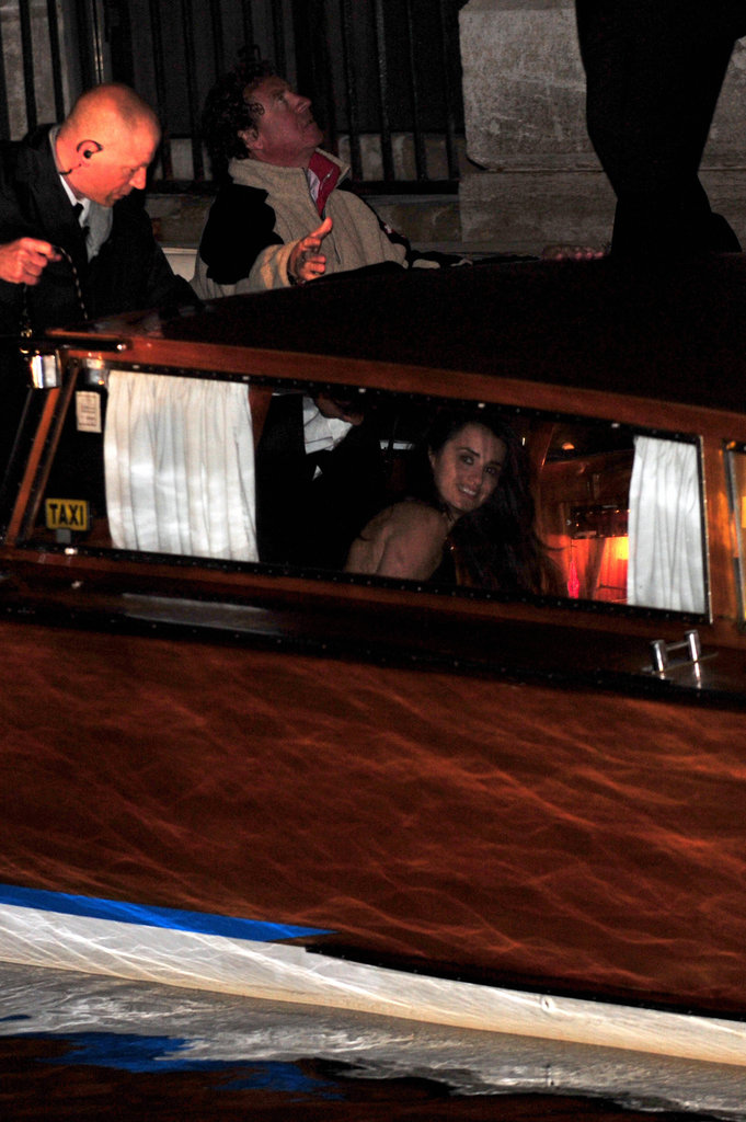Penelope Cruz was spotted leaving Salma Hayek and Francois-Henri Pinault's Venetian wedding in a water taxi in April 2009.
Penelope Cruz was spotted leaving Salma Hayek and Francois-Henri Pinault's Venetian wedding in a water taxi in April 2009.