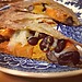 Sweet Potato Black Bean Quesadillas with Greek Yogurt Dressing and Gruyere Cheese