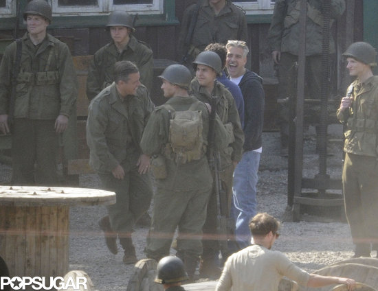 George Clooney and Matt Damon laughed on the set of The Monuments Men.
George Clooney and Matt Damon laughed on the set of The Monuments Men.