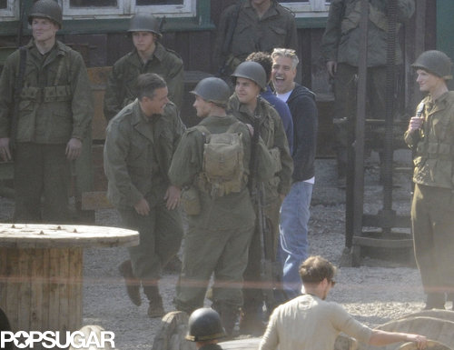 George Clooney and Matt Damon laughed on the set of The Monuments Men.
George Clooney and Matt Damon laughed on the set of The Monuments Men.