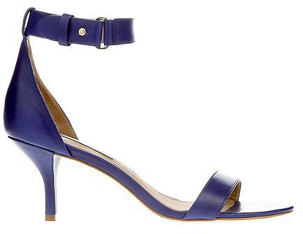 Mara Ankle Strap Leather Kitten Heel Sandals