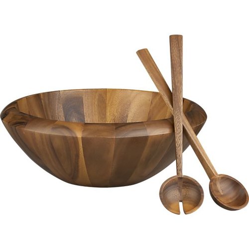 Acacia Salad Bowl and Servers Acacia Salad Bowl and Servers