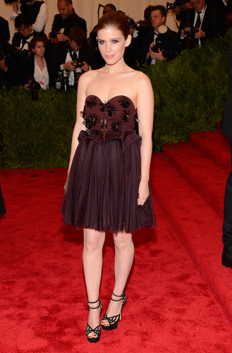 Don't let the sweetheart neckline on Kate Mara's Delpozo dress fool you: the bodice is studded with spikes!
Don't let the sweetheart neckline on Kate Mara's Delpozo dress fool you: the bodice is studded with spikes!