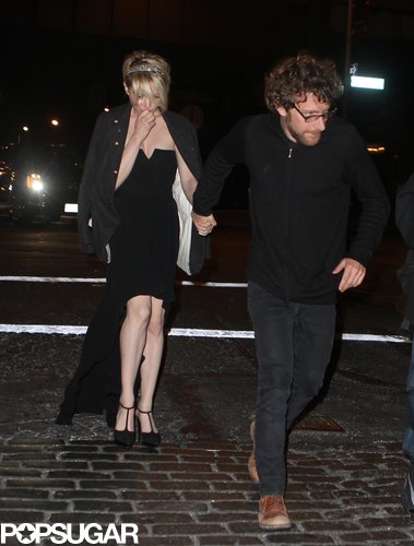 Michelle Williams held hands with a male companion leaving the Met Gala afterparty in NYC.
Michelle Williams held hands with a male companion leaving the Met Gala afterparty in NYC.