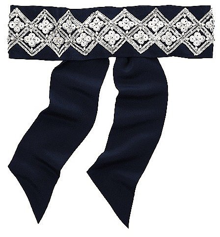 Tory Burch Diamond Embroidered Sash / Headband