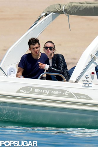 Keira Knightley and James Righton chatted during their boat ride.
Keira Knightley and James Righton chatted during their boat ride.