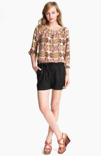 Caslon Three Quarter Sleeve Peasant Blouse