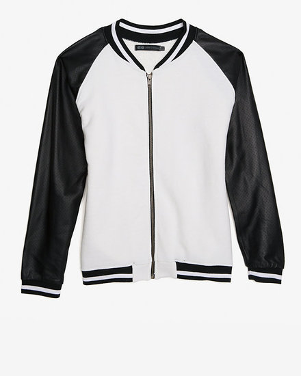 The bomber jacket is back for Spring and Summer. Get in on the action with Jet by John Eshaya's two-toned pick ($395).
The bomber jacket is back for Spring and Summer. Get in on the action with Jet by John Eshaya's two-toned pick ($395).