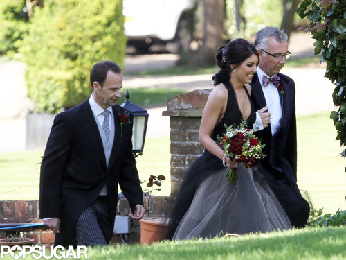 Shenae Grimes wore a black Vera Wang wedding dress for her ceremony outside of London.
Shenae Grimes wore a black Vera Wang wedding dress for her ceremony outside of London.