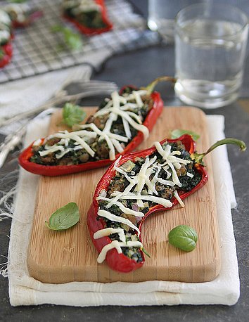 Spinach, Sausage & Ricotta Stuffed Peppers