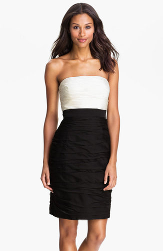 ML Monique Lhuillier Bridesmaids Strapless Two Tone Sheath Dress (Nordstrom Exclusive)
