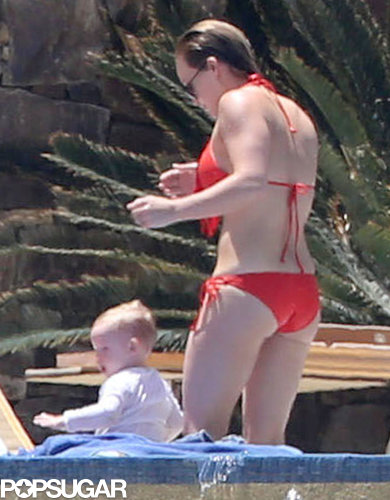 Hilary Duff wore a red bikini in Mexico.
Hilary Duff wore a red bikini in Mexico.