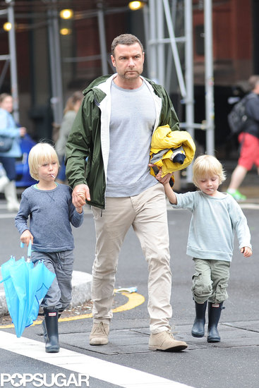 Liev Schreiber held Kai and Sasha's hands in rainy NYC on Saturday ahead of Mother's Day.
Liev Schreiber held Kai and Sasha's hands in rainy NYC on Saturday ahead of Mother's Day.