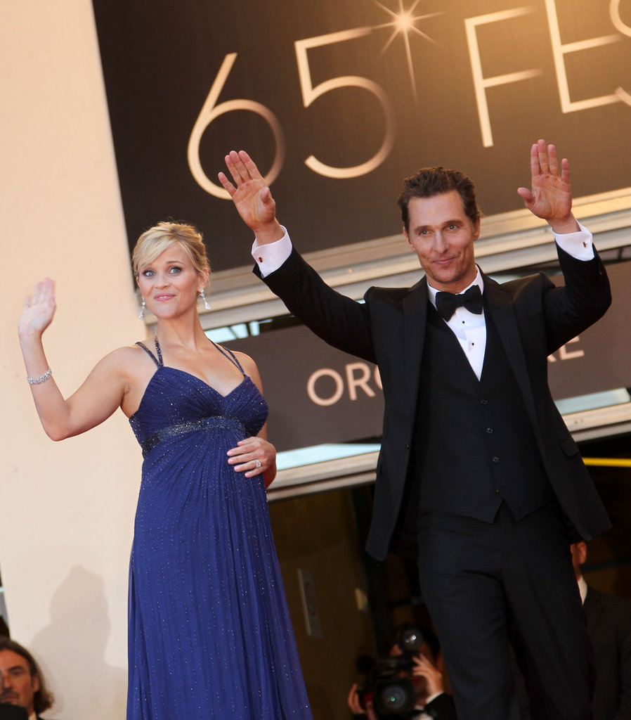 A pregnant Reese Witherspoon waved to the crowd with Matthew McConaughey at the Cannes Film Festival in 2012.
A pregnant Reese Witherspoon waved to the crowd with Matthew McConaughey at the Cannes Film Festival in 2012.