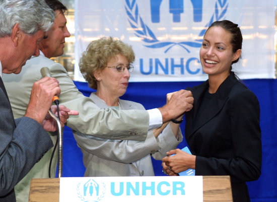 In August 2001, Angelina Jolie was named a UNHCR goodwill ambassador for refugees. She said of the position, "We cannot close ourselves off to information and ignore the fact that millions of people are out there suffering. I honestly want to help. I don't believe I feel differently from other people. I think we all want justice and equality, a chance for a life with meaning. All of us would like to believe that if we were in a bad situation someone would help us."
In August 2001, Angelina Jolie was named a UNHCR goodwill ambassador for refugees. She said of the position, "We cannot close ourselves off to information and ignore the fact that millions of people are out there suffering. I honestly want to help. I don't believe I feel differently from other people. I think we all want justice and equality, a chance for a life with meaning. All of us would like to believe that if we were in a bad situation someone would help us."
