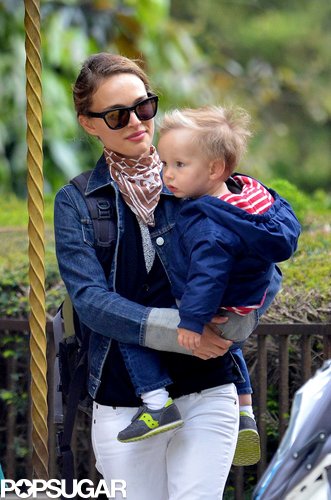 Natalie Portman spent the afternoon with her son, Aleph, at a park in Paris.
Natalie Portman spent the afternoon with her son, Aleph, at a park in Paris.