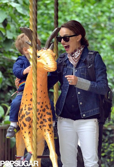 Natalie Portman took her son, Aleph, for a carousel ride in Paris.
Natalie Portman took her son, Aleph, for a carousel ride in Paris.
