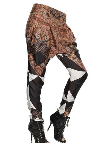 Printed Silk Satin Trousers
