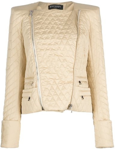 Balmain quilted biker jacket
