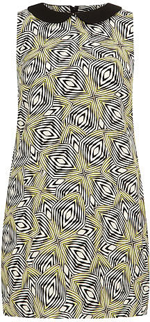 Lime geometric peter pan collar tunic