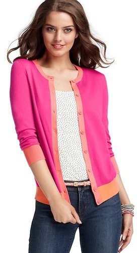 Colorblocked 3/4 Sleeve Cardigan