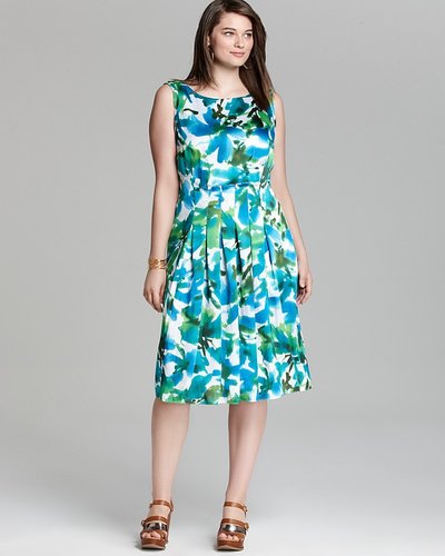Jones New York Collection Plus Floral Pleated Dress
