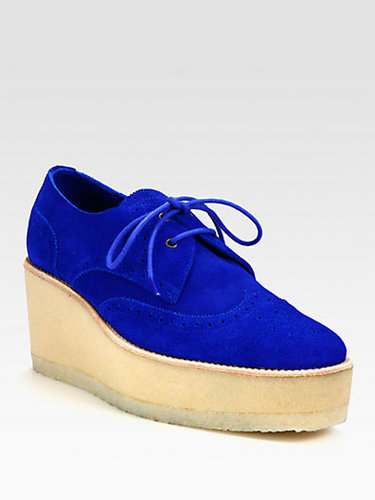 Pierre Hardy Suede Lace-Up Oxford Platform Wedges