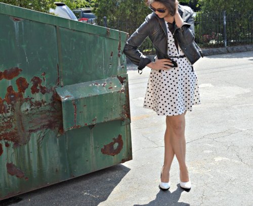 Polka Dots + Leather (Faux)