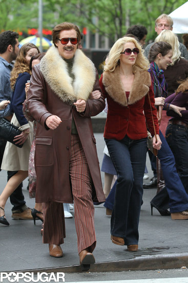 Will Ferrell and Christina Applegate wore retro garb to film for Anchorman: The Legend Continues in NYC.
Will Ferrell and Christina Applegate wore retro garb to film for Anchorman: The Legend Continues in NYC.