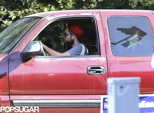 Robert Pattinson drove out of Kristen Stewart's gated community.
Robert Pattinson drove out of Kristen Stewart's gated community.