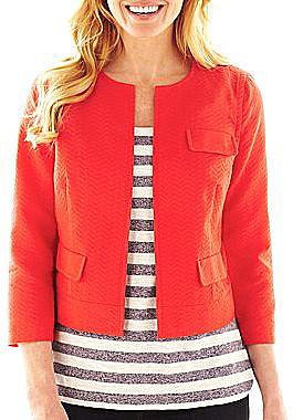 Liz Claiborne Textured Cropped Jacket