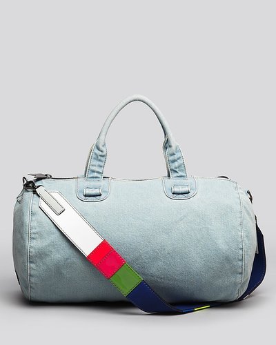 Meredith Wendell Satchel - Large Raffia Duffel Washed Denim