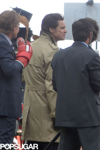 Jim Carrey kept a low profile in a raincoat.
Jim Carrey kept a low profile in a raincoat.