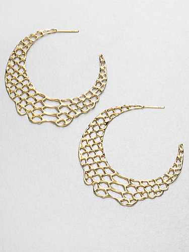 Elizabeth and James Openwork Hoop Earrings/18K Goldplated