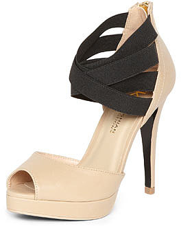 Kardashian Kollection nude elastic ankle platform